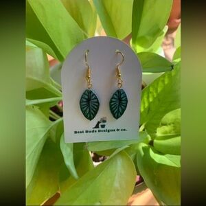 Alocasia dragon scale Leaf Earrings